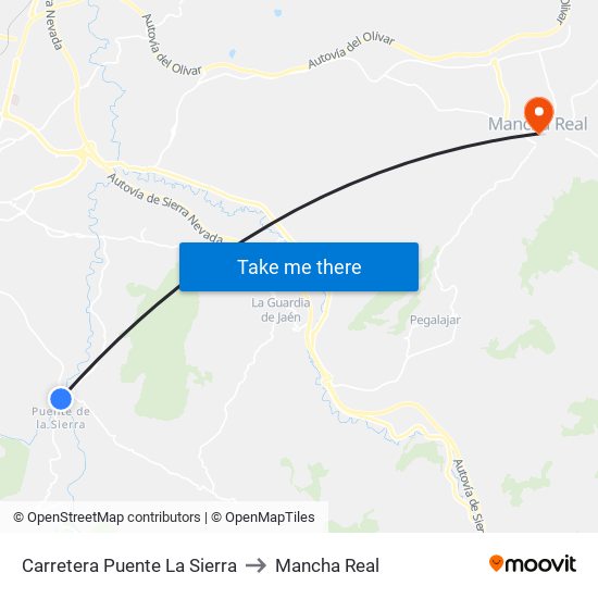 Carretera Puente La Sierra to Mancha Real map