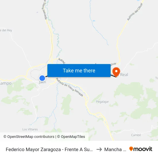 Federico Mayor Zaragoza - Frente A Supermercado to Mancha Real map