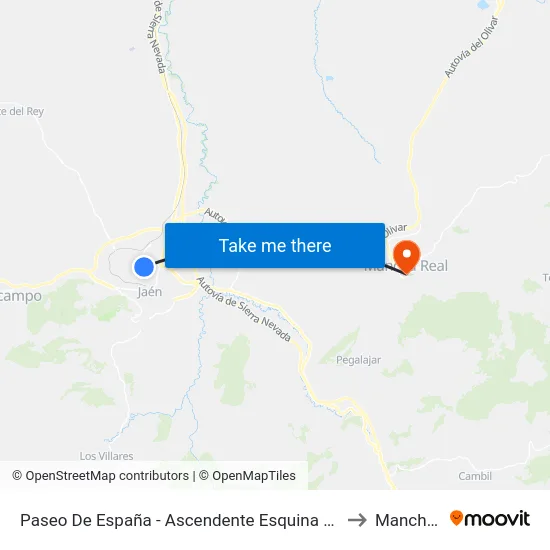 Paseo De España - Ascendente Esquina C/ Miguel Mesa Berro to Mancha Real map