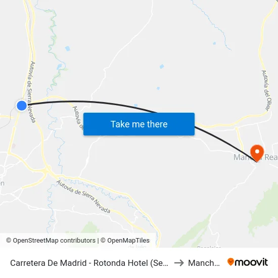 Carretera De Madrid - Rotonda Hotel (Sentido Las Infantas) to Mancha Real map