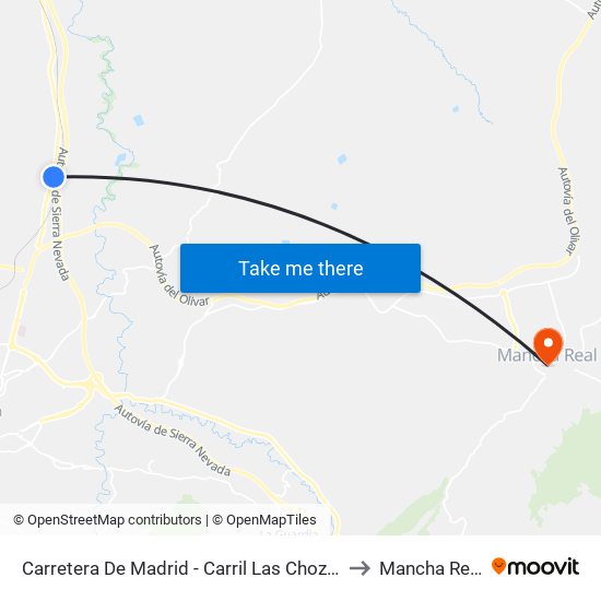 Carretera De Madrid - Carril Las Chozas to Mancha Real map
