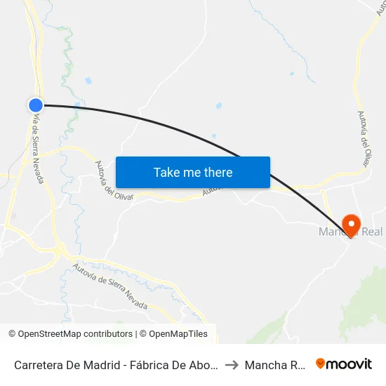 Carretera De Madrid - Fábrica De Abonos to Mancha Real map