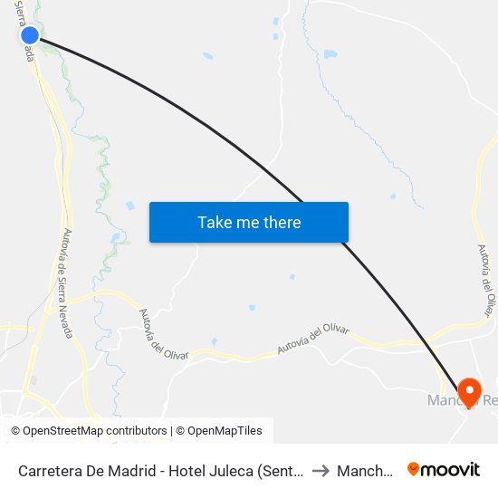 Carretera De Madrid - Hotel Juleca (Sentido Las Infantas) to Mancha Real map