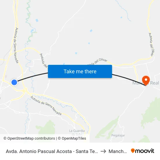 Avda. Antonio Pascual Acosta - Santa Teresa (Sentido Jaén) to Mancha Real map