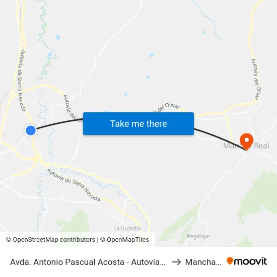 Avda. Antonio Pascual Acosta - Autovía (Sentido Jaén) to Mancha Real map
