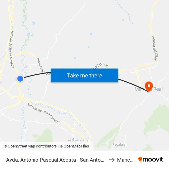 Avda. Antonio Pascual Acosta - San Antonio (Sentido Puente Tablas) to Mancha Real map