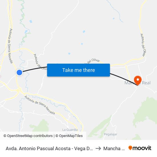 Avda. Antonio Pascual Acosta - Vega De La Reina to Mancha Real map