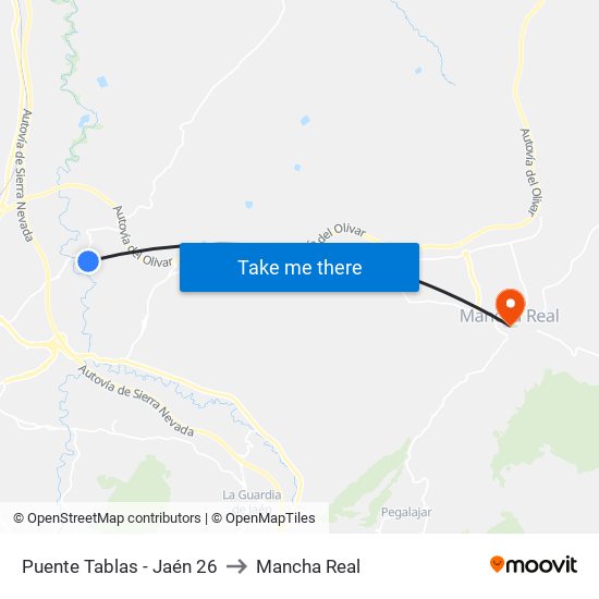 Puente Tablas - Jaén 26 to Mancha Real map