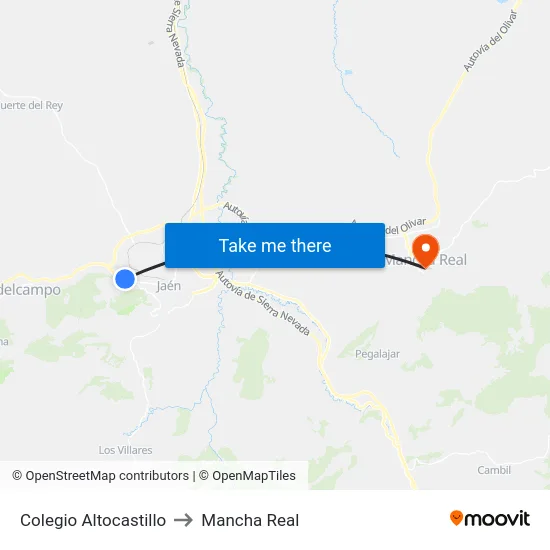 Colegio Altocastillo to Mancha Real map