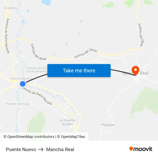 Puente Nuevo to Mancha Real map