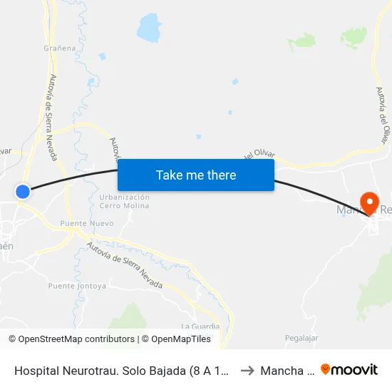 Hospital Neurotrau. Solo Bajada (8 A 10 Y 15 A 16) V to Mancha Real map