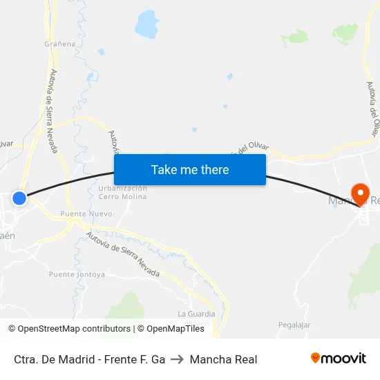 Ctra. De Madrid - Frente F. Ga to Mancha Real map