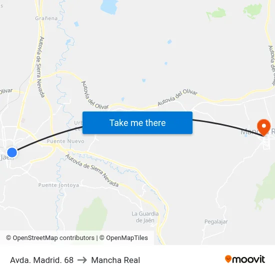 Avda. Madrid. 68 to Mancha Real map