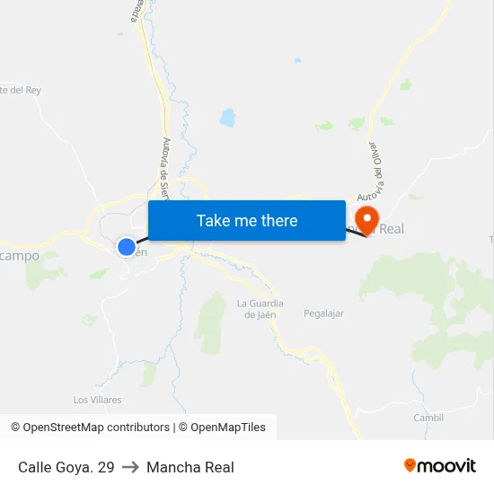 Calle Goya. 29 to Mancha Real map
