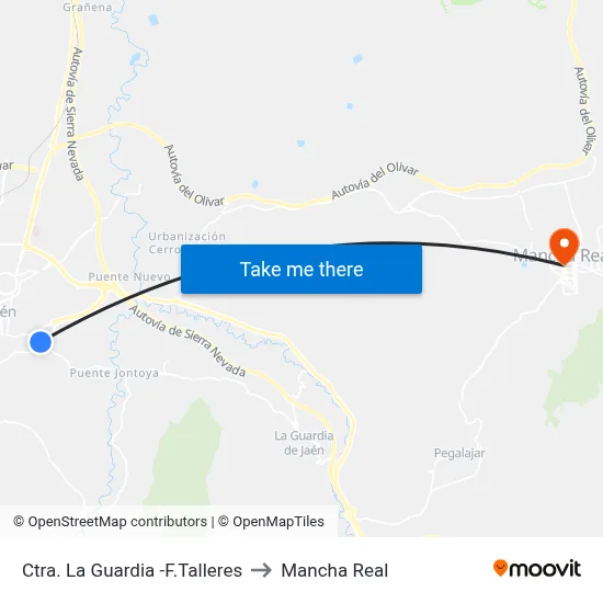 Ctra. La Guardia -F.Talleres to Mancha Real map