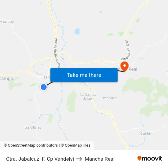 Ctra. Jabalcuz -F. Cp Vandelvi to Mancha Real map