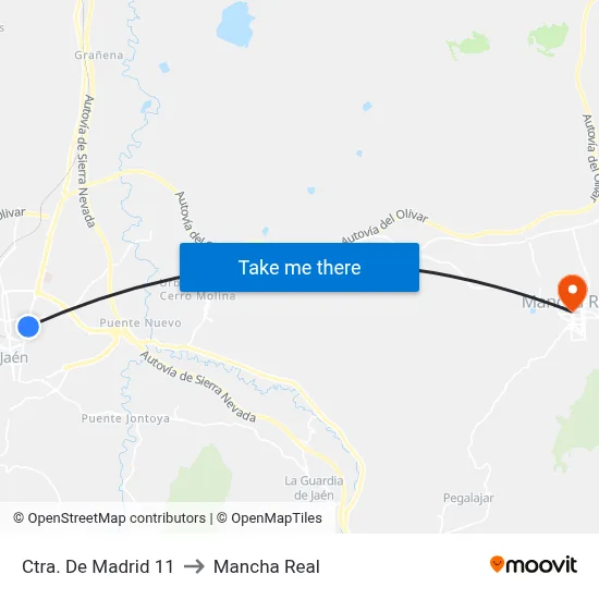 Ctra. De Madrid 11 to Mancha Real map