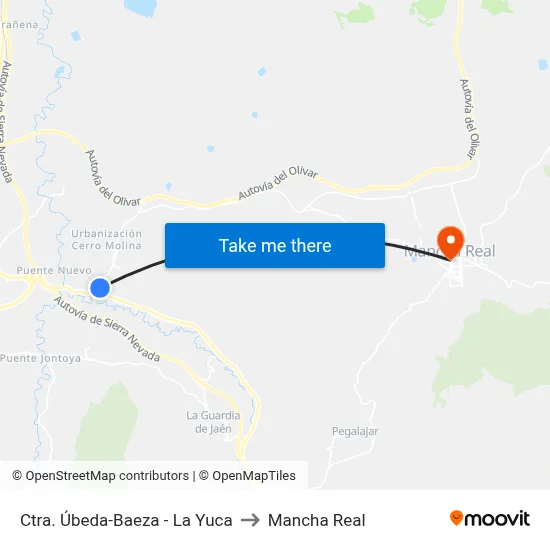 Ctra. Úbeda-Baeza - La Yuca to Mancha Real map