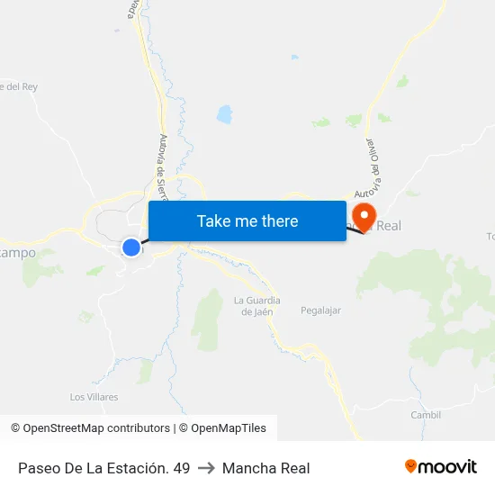 Paseo De La Estación. 49 to Mancha Real map