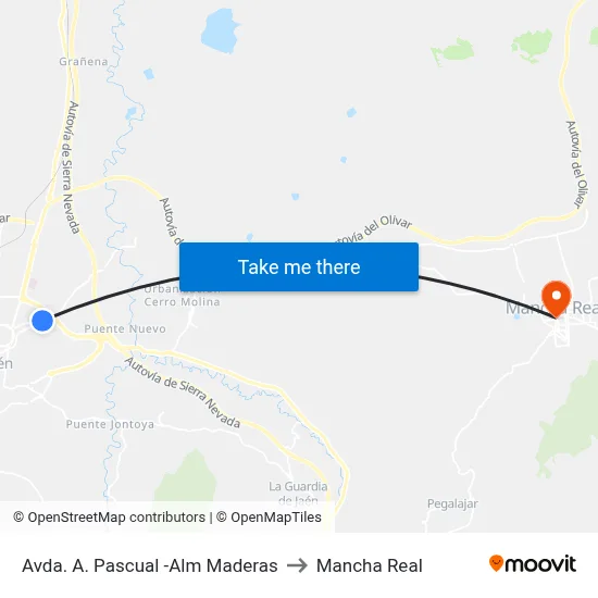 Avda. A. Pascual -Alm Maderas to Mancha Real map