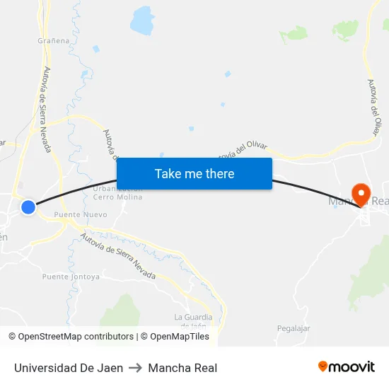 Universidad De Jaen to Mancha Real map