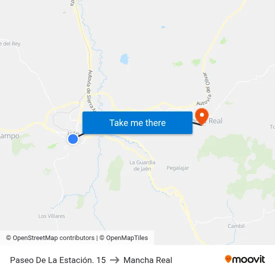 Paseo De La Estación. 15 to Mancha Real map