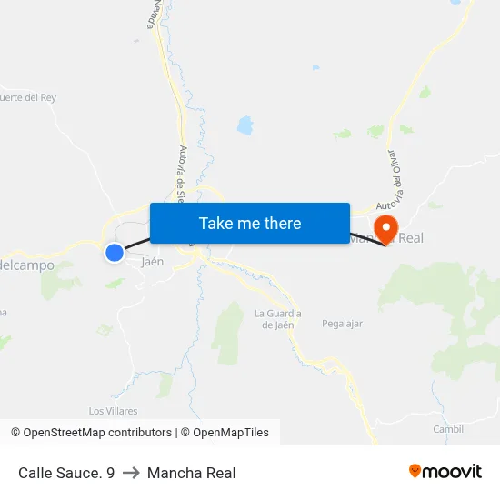 Calle Sauce. 9 to Mancha Real map