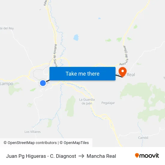Juan Pg Higueras - C. Diagnost to Mancha Real map