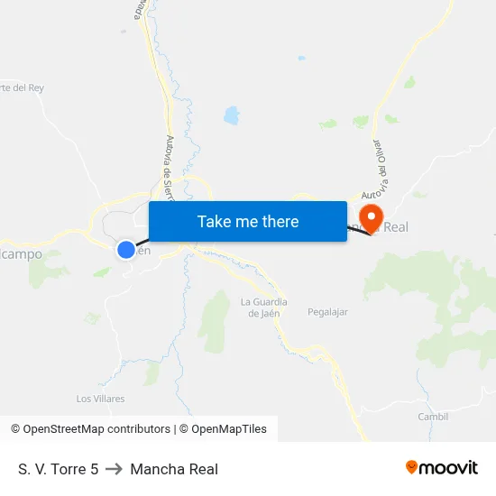S. V. Torre 5 to Mancha Real map