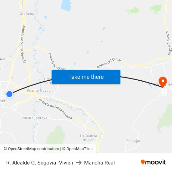 R. Alcalde G. Segovia -Vivien to Mancha Real map