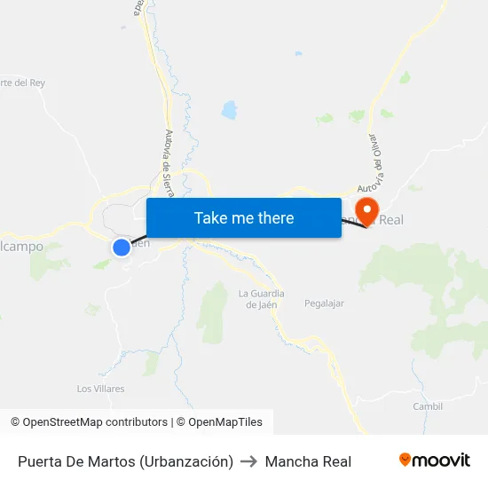 Puerta De Martos (Urbanzación) to Mancha Real map