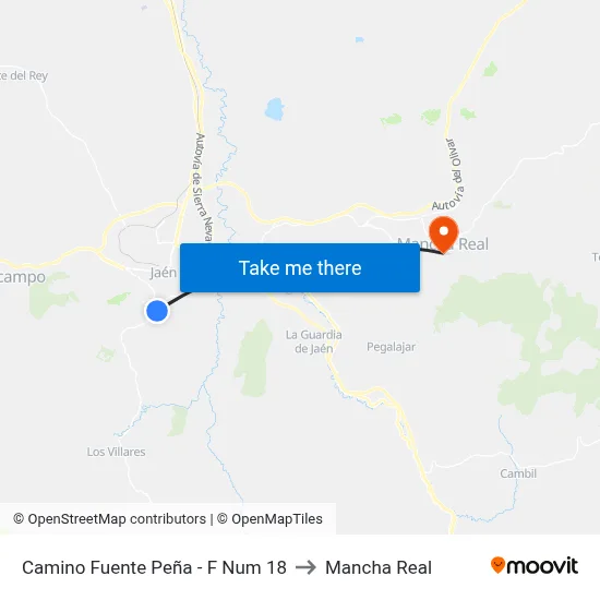 Camino Fuente Peña - F Num 18 to Mancha Real map