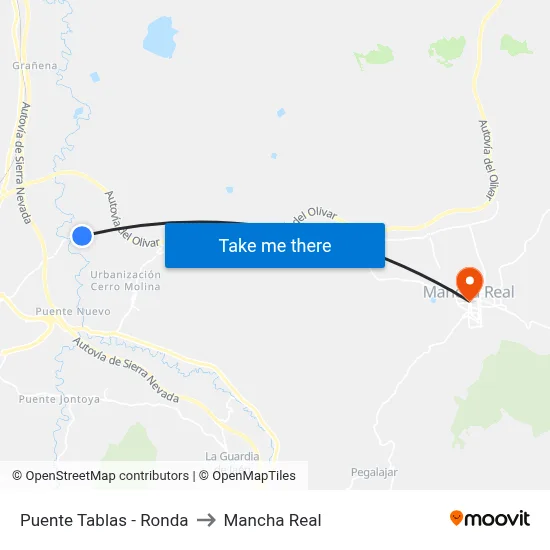 Puente Tablas - Ronda to Mancha Real map