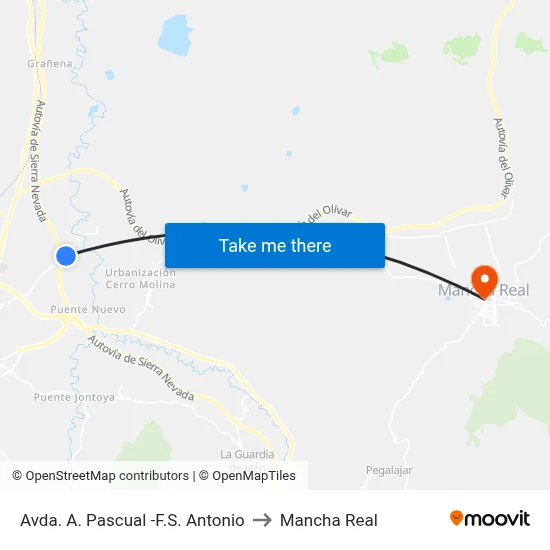 Avda. A. Pascual -F.S. Antonio to Mancha Real map