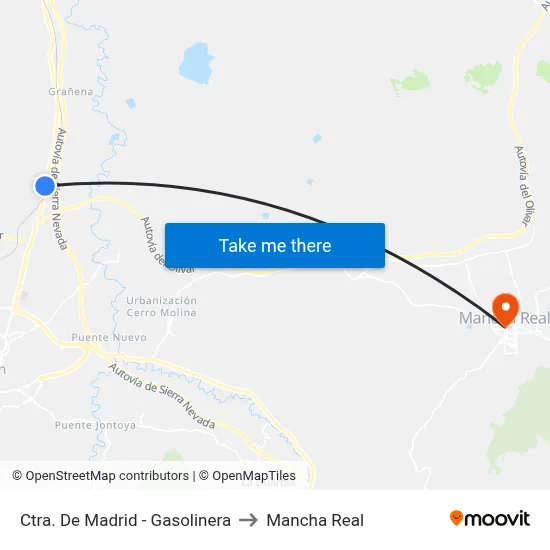 Ctra. De Madrid - Gasolinera to Mancha Real map