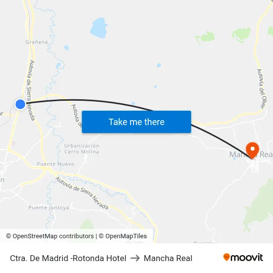 Ctra. De Madrid -Rotonda Hotel to Mancha Real map