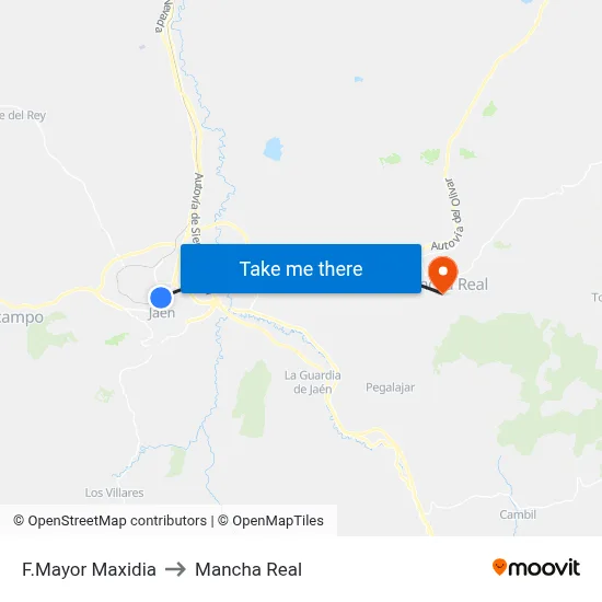 F.Mayor Maxidia to Mancha Real map