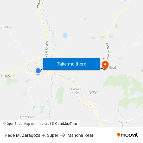 Fede M. Zaragoza -F. Super to Mancha Real map
