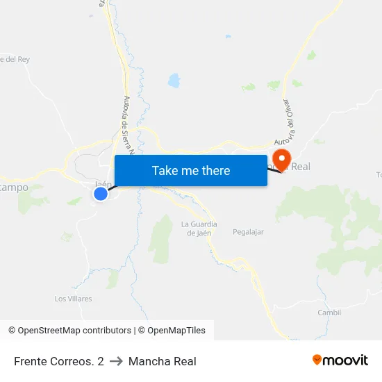 Frente Correos. 2 to Mancha Real map
