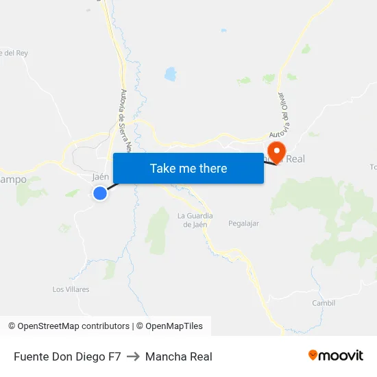 Fuente Don Diego F7 to Mancha Real map
