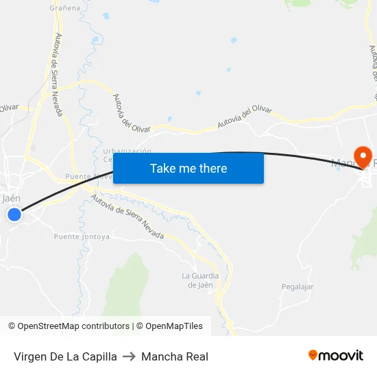 Virgen De La Capilla to Mancha Real map