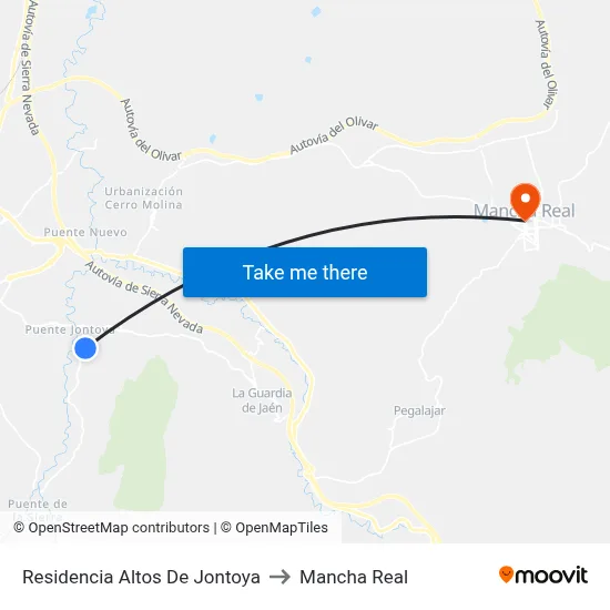 Residencia Altos De Jontoya to Mancha Real map