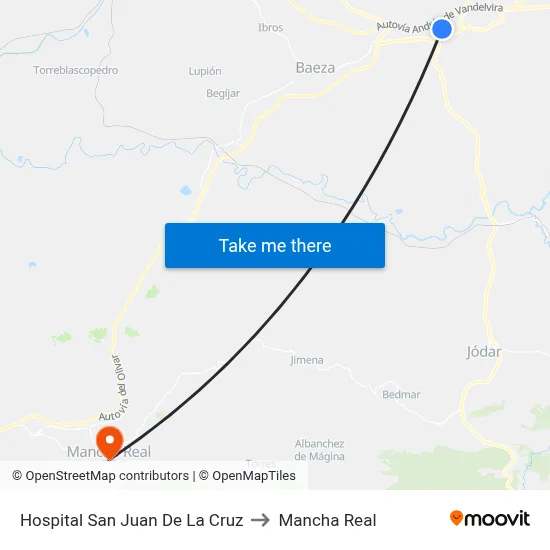 Hospital San Juan De La Cruz to Mancha Real map