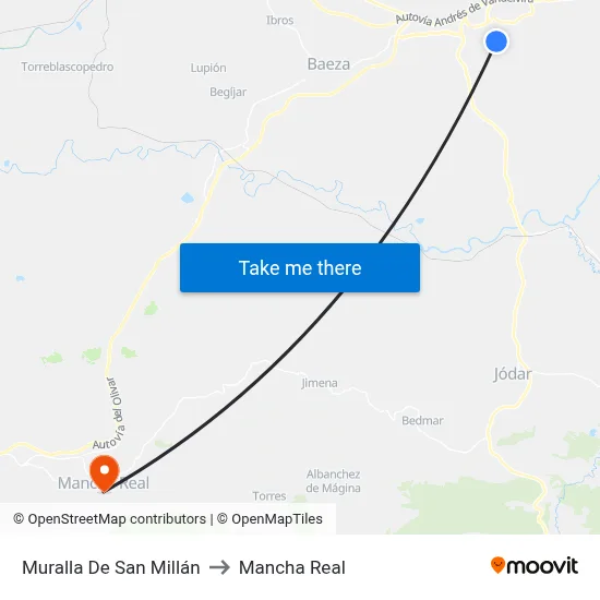 Muralla De San Millán to Mancha Real map