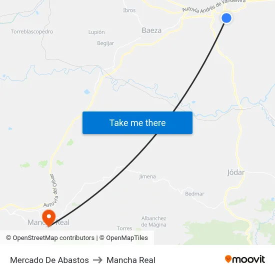Mercado De Abastos to Mancha Real map