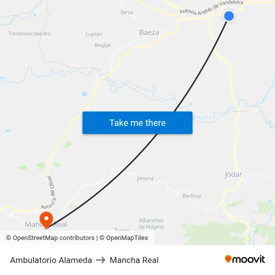 Ambulatorio Alameda to Mancha Real map