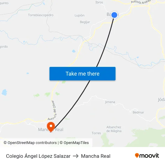 Colegio Ángel López Salazar to Mancha Real map