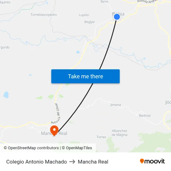 Colegio Antonio Machado to Mancha Real map