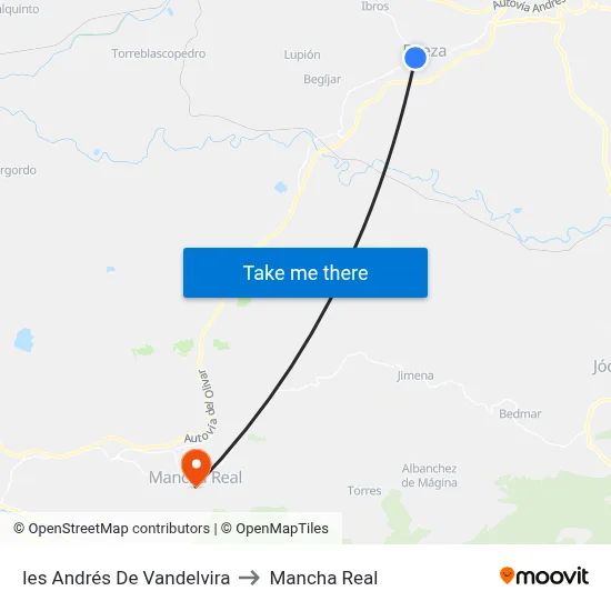 Ies Andrés De Vandelvira to Mancha Real map