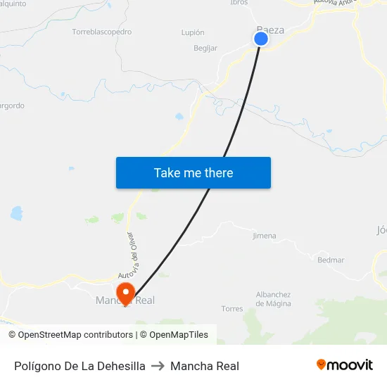 Polígono De La Dehesilla to Mancha Real map